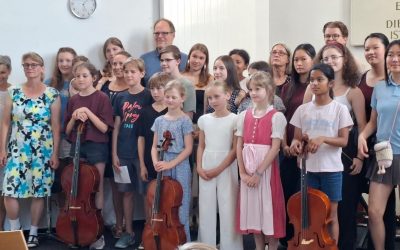 Cello-Klassenvorspiel von Frau Köhnke in der Ehemaligen Synagoge in Sandhausen