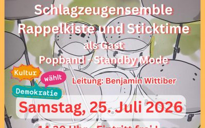 Percussion im Park, Sa. 25.07.2026, um 14:30 Uhr